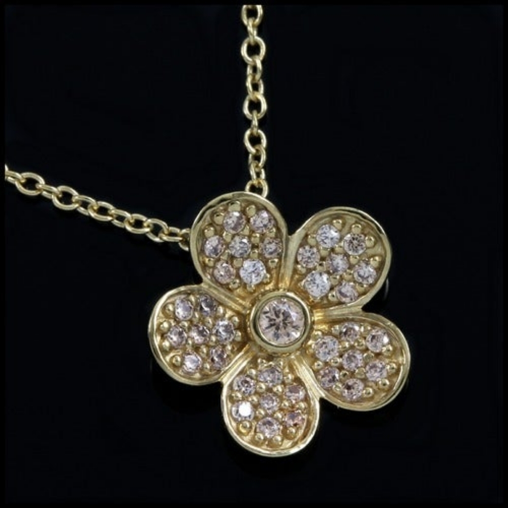 Daisy Necklace Solid 925 SS Gold Plated
